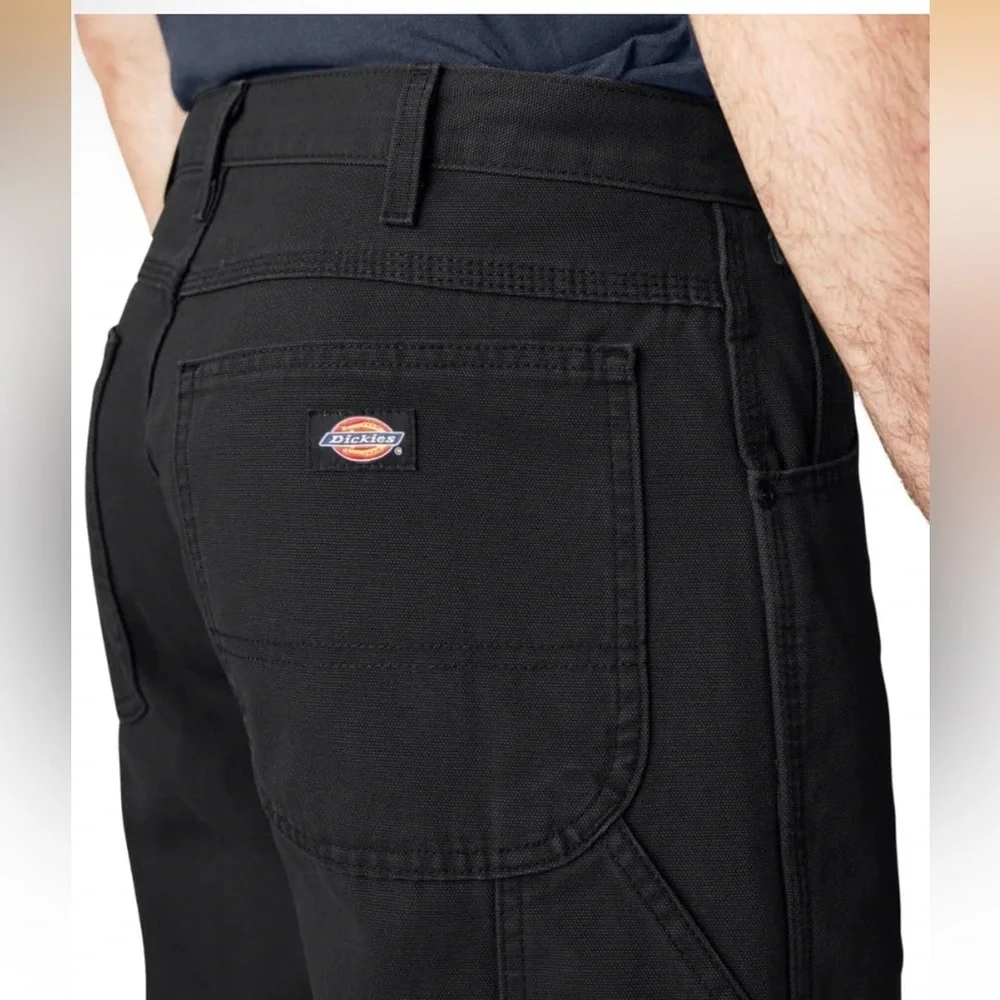 Dickies Men's Relaxed Fit Straight-Leg Duck Carpenter Jean, Black, 40W x 32